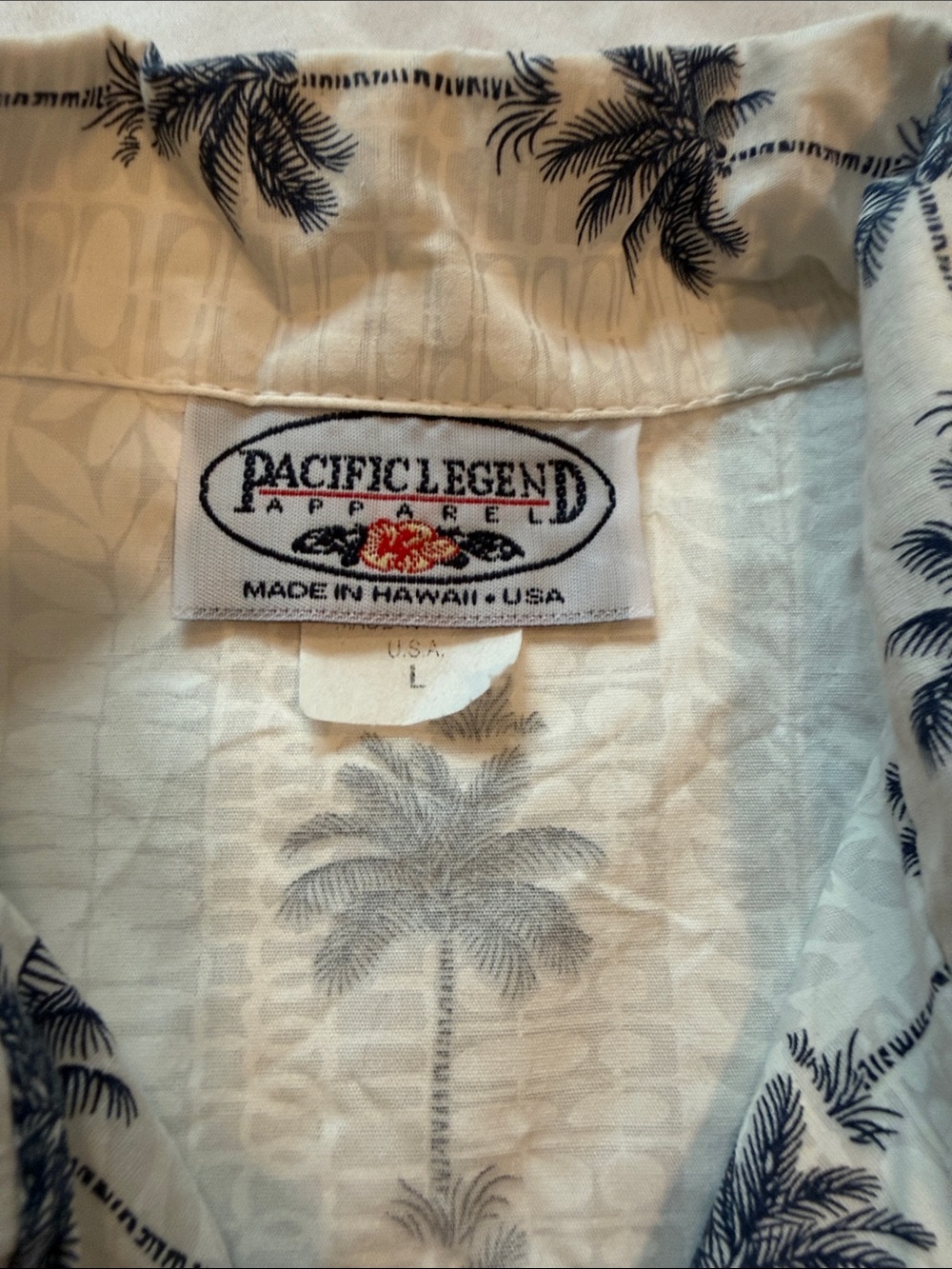 Pacific Legend Cream Short-Sleeve Palm-Print Camp Shirt - Picture 2 of 5